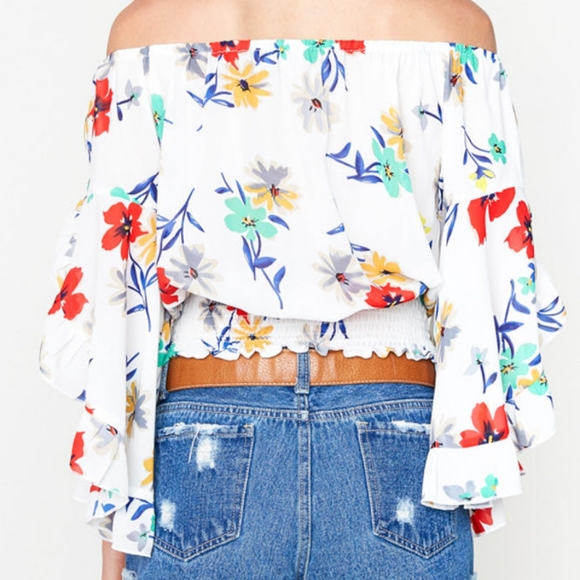 HAYDEN Los Angeles Floral Tropical Crop Top - Picture 3 of 3
